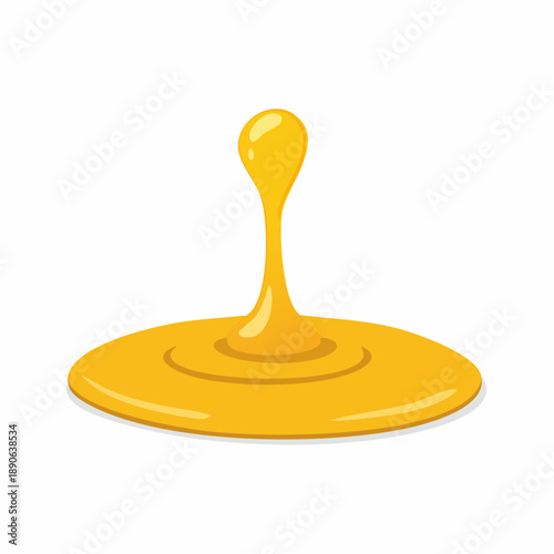 Honey spill isolated on white background, side view, clipping path