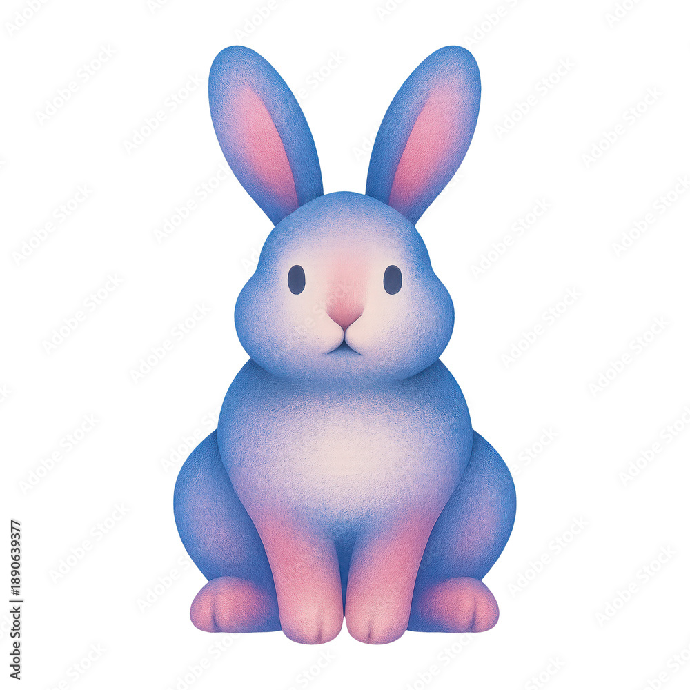 Obraz premium PNG Cute gradient bunny illustration