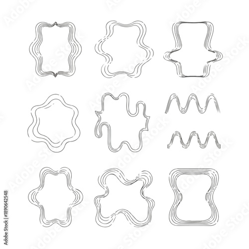 Abstract Wavy Frame Shapes Collection