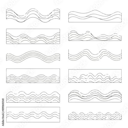 Wavy Line Patterns in Rectangular Frames