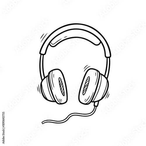 Headset headphones with wired microphone