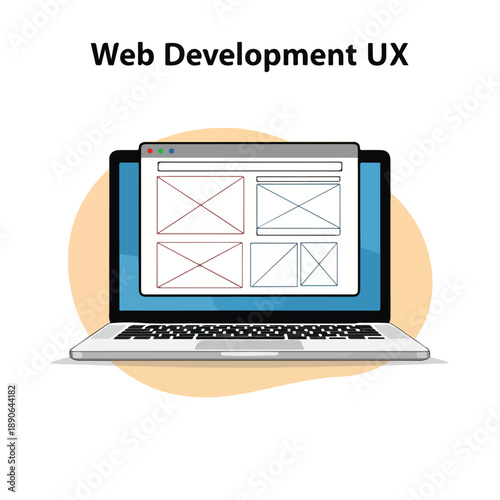 Web Page Layout on Laptop Screen