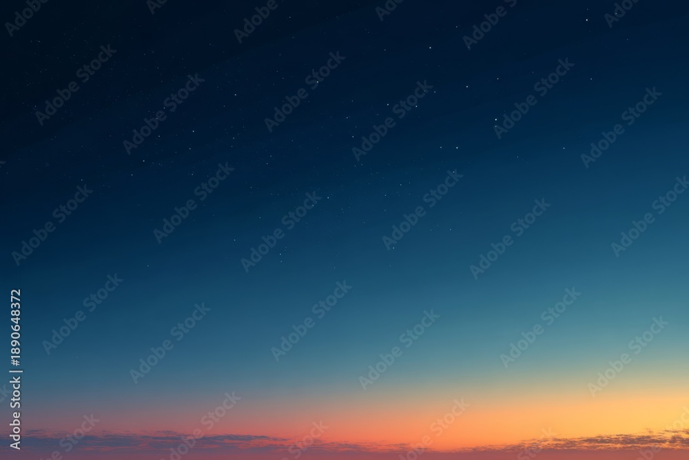 Fototapeta premium Smooth night sky gradient with faint scattered stars