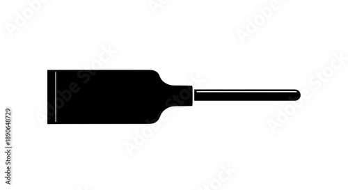 Black Spatula Tool Silhouette Isolated on White Background.