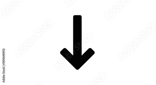 Simple Black Downward Arrow Icon on White Background 1.