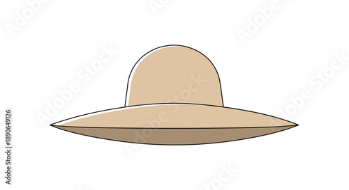 Simple Cartoon Illustration of a Beige Flying Saucer.