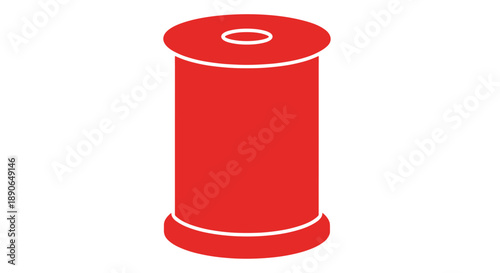 Red Thread Spool Illustration Simple Design.