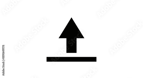 Simple Black Arrow Upload Icon Symbol.