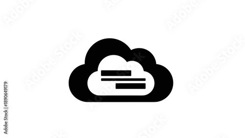 Cloud Computing Data Storage and Network Icon.