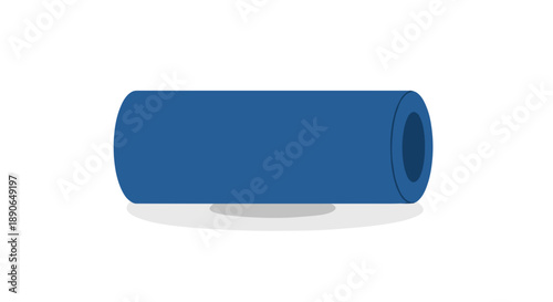 Blue cylindrical object with a hollow center.