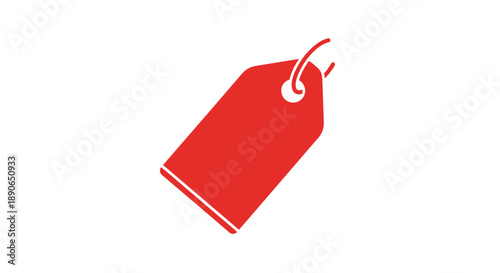 Red Blank Price Tag with String for Labeling.