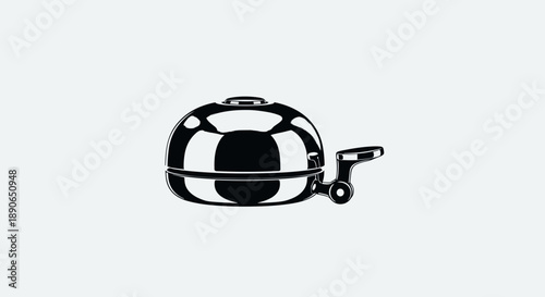 Classic Bicycle Bell Shiny Chrome Metal Object.