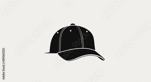 Black baseball cap icon on a plain background.