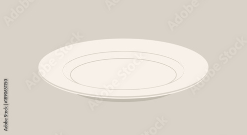 A Simple White Ceramic Plate on a Neutral Background.