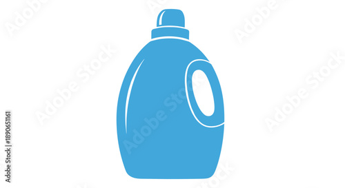 Blue liquid detergent bottle icon isolated on white background.