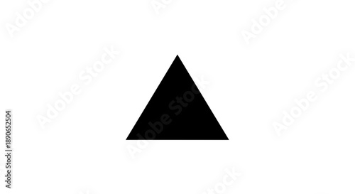 Simple Black Triangle Geometric Shape Isolated 1.