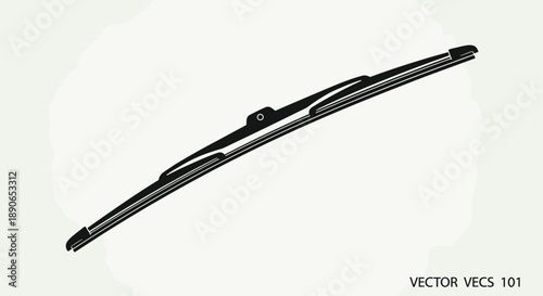 Detailed Illustration of a Modern Car Windshield Wiper Blade.