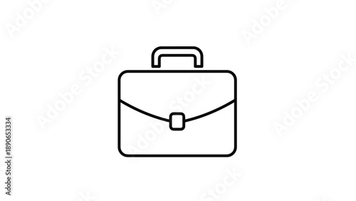 Simple Outline Icon of a Business Briefcase for Work.