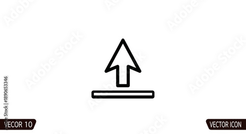 Simple Upload Arrow Icon Vector Graphic.