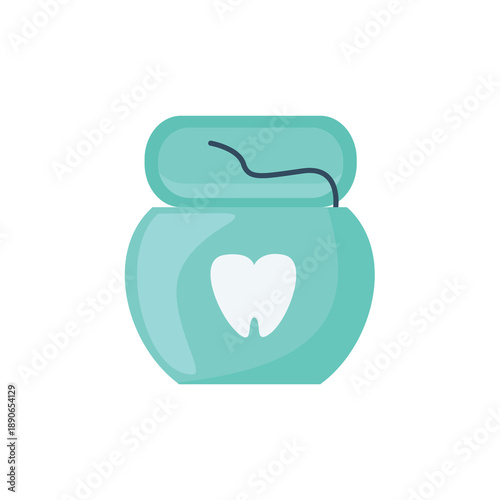 Dental floss icon, dental floss vector illustration, floss clip art, dental thread vector image, teeth floss clipart, oral hygiene and tooth cleaning equipment, dental care equipment