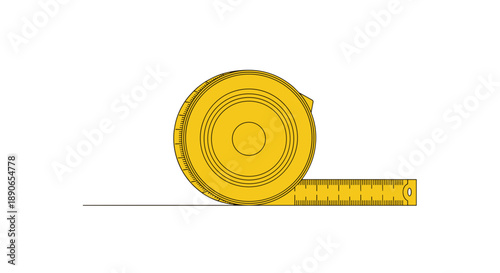 Yellow measuring tape tool for precise measurements.