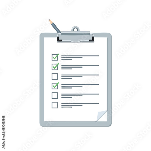 Clipboard with Checklist and Pencil