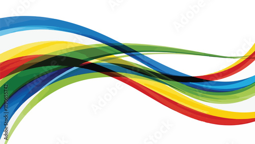 Multicolored Wavy Lines and Stripes Design.