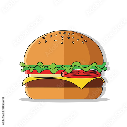 Delicious Cheeseburger with Fresh Lettuce and Tomato