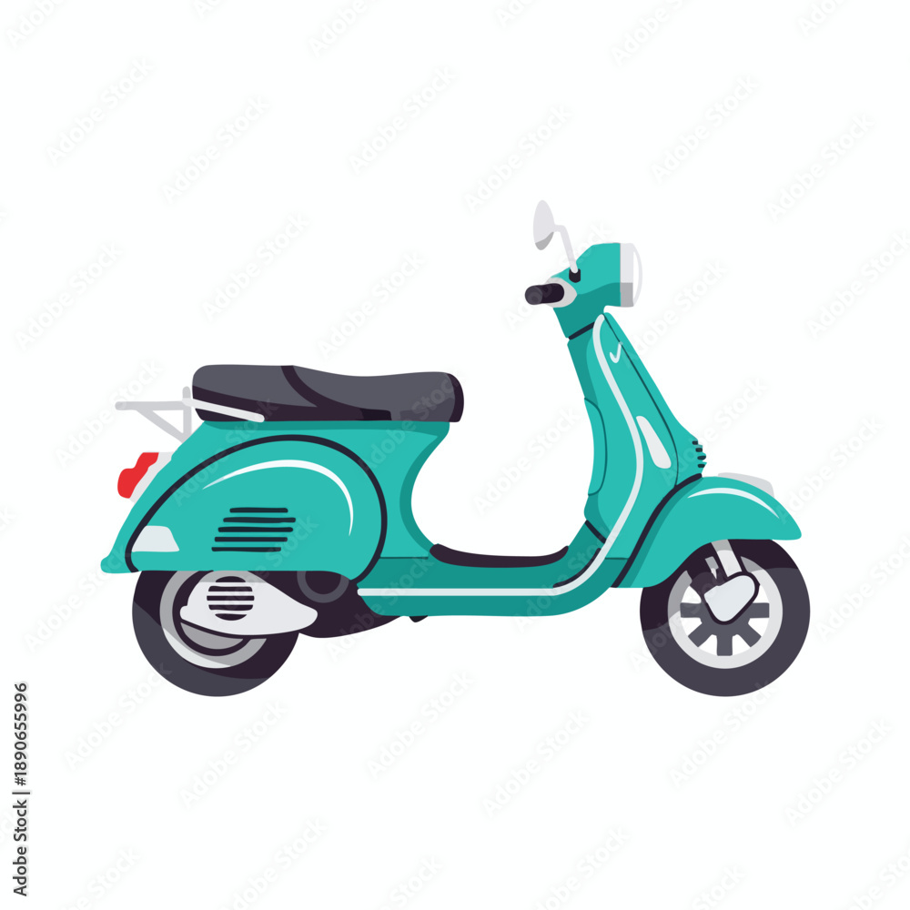 Obraz premium Vibrant Teal Scooter Illustration