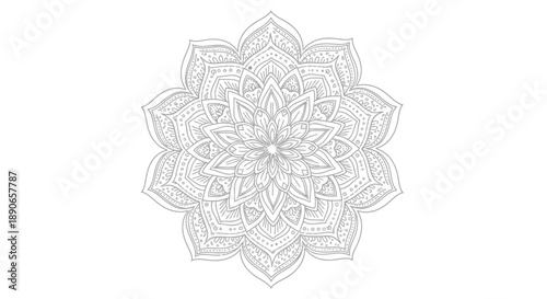 Intricate Mandala Design for Relaxation and Meditation Coloring.