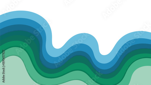 Wavy Layers of Blue and Green Hues.