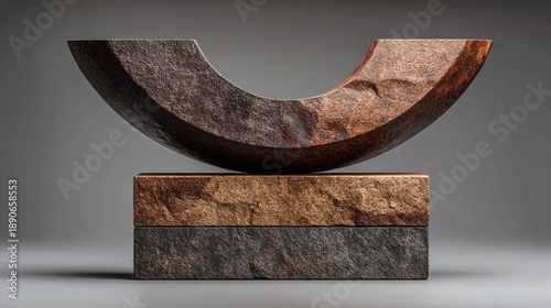 Justice balance abstract sculpture silhouette against neutral background, conceptual harmony and tension imagery for ethics, law philosophy, and governance design