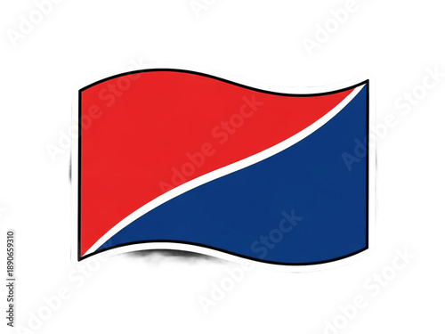 Free Download Flag icon with red and blue diagonal design on transparent background - GFXLoad
