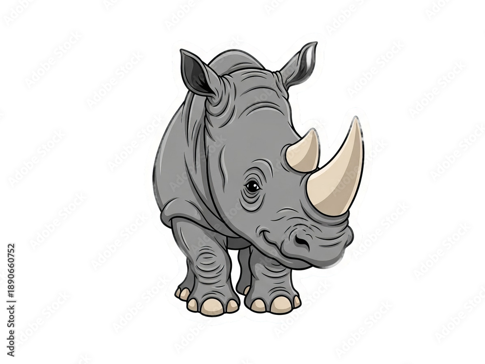 Fototapeta premium Rhinoceros illustration with transparent background