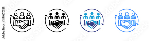 Relationship icon set multiple style collection