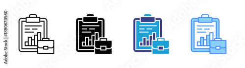 Portfolio icon set multiple style collection