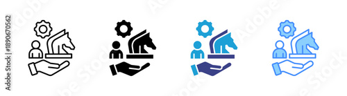 Business Strategy icon set multiple style collection