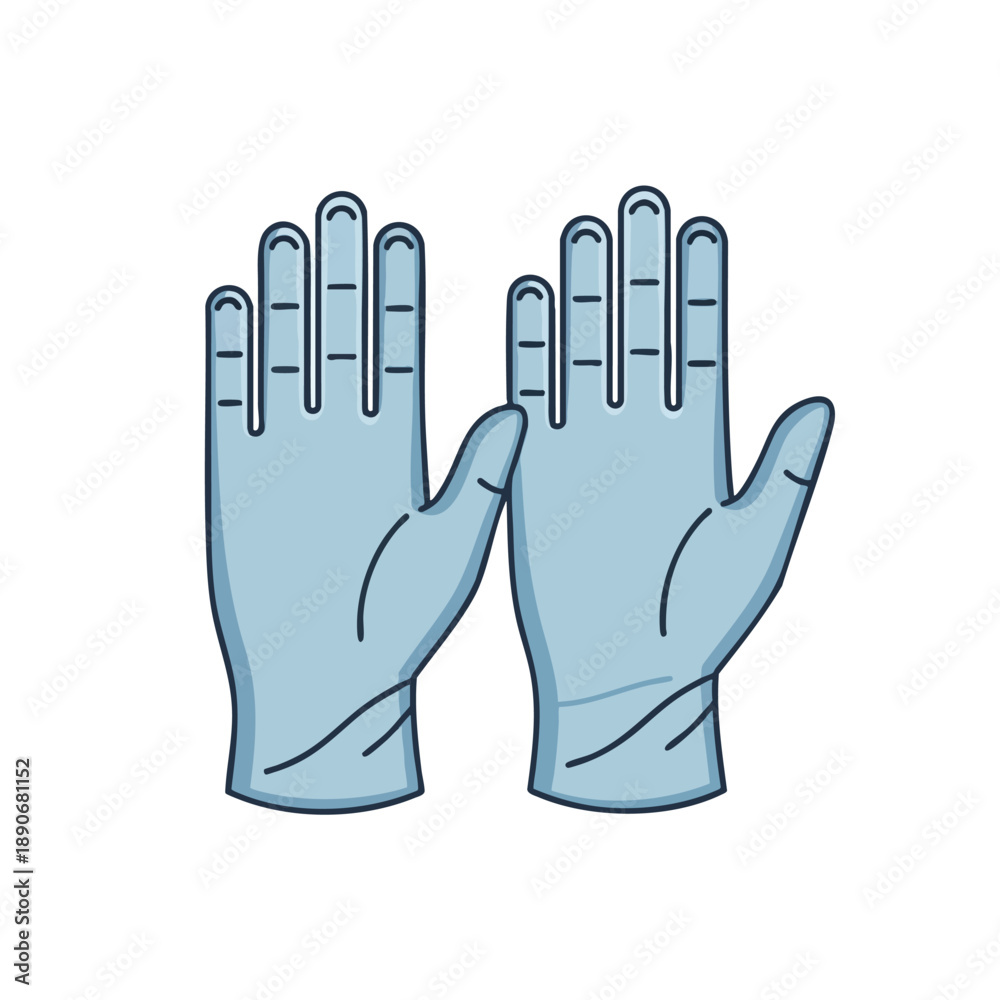 Obraz premium Blue Protective Gloves Illustration