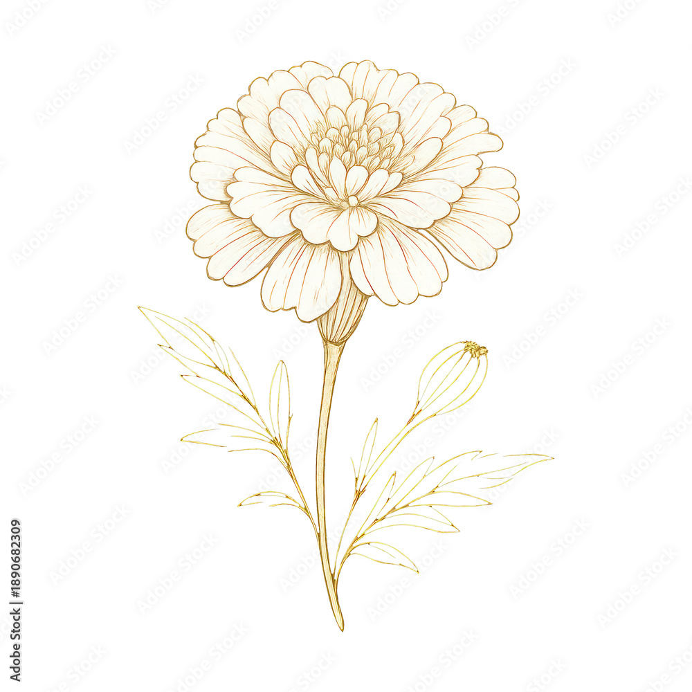 Naklejka premium PNG Elegant floral gold illustration