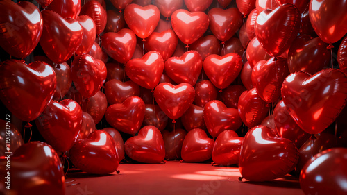 Wallpaper Mural Red heart shaped balloons background for Valentine's Day celebration Torontodigital.ca