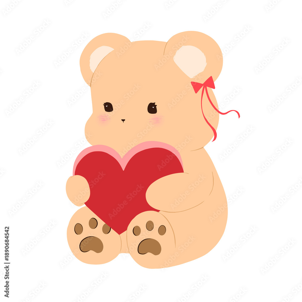 Obraz premium teddy bear with heart