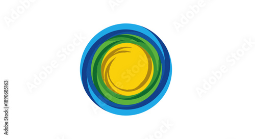 Colorful Concentric Circles Design Element.