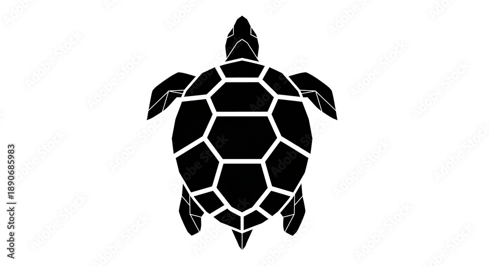 Obraz premium Sea Turtle Silhouette - A Simple and Elegant Marine Life Illustration.