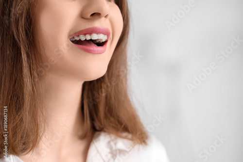 Young woman with dental bra...
