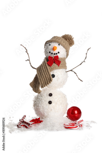 Funny snowman with Christma...