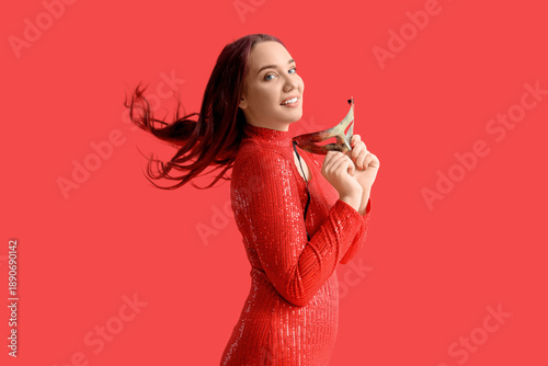 Beautiful young woman with ...