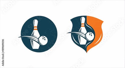 Dynamic Bowling Illustrations Featuring Stylish Pins and Balls in Modern Graphic Designs