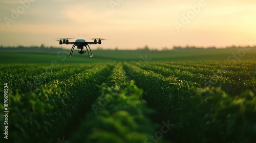 Drone over crops agricultural technology