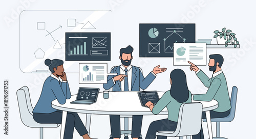 Business Team Meeting Discussion Planning Strategy.