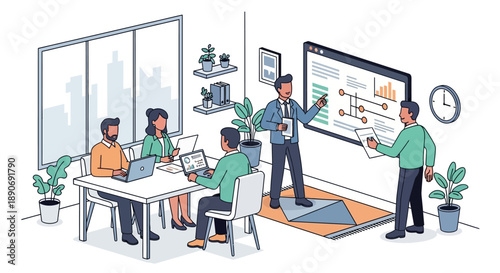 Team Meeting with Presentation and Discussion.